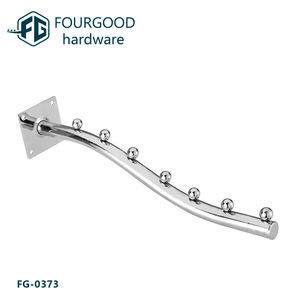 10 כדורי כרום ציפוי חנות הולם ובגדים תצוגת וו - Product Image 4