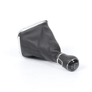 Couvercle de pommeau de levier de vitesse manuel pour Volkswagen New Jetta New Santana 5 6 vitesses en cuir noir avec cadre chromé - Product Image 4