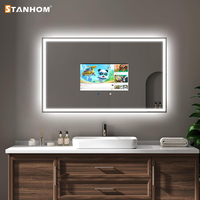 STANHOM Miroir intelligent étanche pour salle de bain, écran tactile Android, miroir LED intelligent avec WiFi