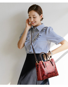 Wholesale Custom Ladies Casual Tote Handbags Fashion PU Leather Durable <b>Zipper</b> Closure Luxury <b>Bags</b> - Product Image 2