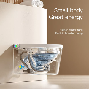 Sapce-tiết kiệm không có vành tường treo nhà vệ sinh thông minh CHẬU VỆ SINH thông minh <span class=keywords><strong>WC</strong></span> Siphon tự động commode nhà vệ sinh thông minh treo tường - Product Image 3