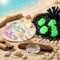 Figurines de tortues marines miniatures en résine phosphorescente en gros, ornements d'aquarium en résine assortis pour la décoration de micro-paysages de aquarium
