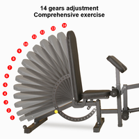 Set bangku berat olahraga Angkat Berat multifungsi dengan preacher Curl & Kaki memperpanjang bangku berat Gym kompak dapat disesuaikan