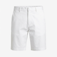 Shorts de golf d'été pour hommes |   Tissu Crisp Optic White léger en mélange de Spandex/Polyester/Nylon |   Fermeture éclair, devant plat, coupe droite classique