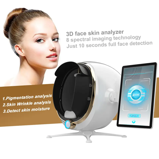 Hot AI 3D Face Skin Diagnostics Analyzer Facial Tester Scanner Magic Mirror Device US JP IT ZA Skin Analysis Machine Skin