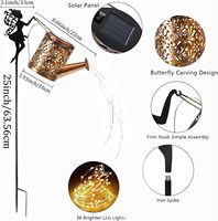 Lampe solaire d'extérieur moderne Angel pour cour, en fer forgé, avec crochet de berger, objet décoratif, fontaine murale, décoration intérieure