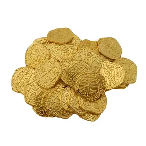 Европейская испанская Золотая монета Doubloon, капитан пират, игрушка для вечеринки, металлическая монета, игра для охоты за сокровищами
