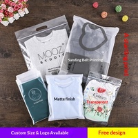 Sacs refermables à glissière transparents givrés, épais et portables, personnalisables pour le rangement de vêtements, avec conception gratuite