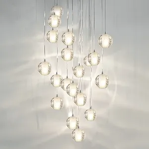 Moderne Clear Glass Bubbles Hanglamp Nordic Led Bal Kroonluchters Voor Trap Lobby Art Decoratie