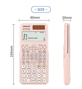 Calculatrice scientifique rose vif OS-991ES PLUS II 2024 pour étudiants, alimentation solaire et batterie, calculatrice mathématique 10+2 chiffres, mignonne - Product Image 3