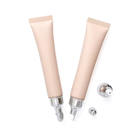 Tube cosmétique souple 10ml 15ml 20ml 30ml 19mm avec 4 applicateurs, tube à bille pour crème contour des yeux et brillant à lèvres, rose nude mat