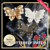 Paillettes 3D en forme de papillon, broderie perlée, strass, à coller sur le verre, extensibles, pour vêtements, chaussures, bandeaux, sacs