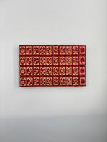 Tuiles de Mahjong en Acrylique Rouge Scintillant Effet Confettis, Motif Floral du Zodiaque, Jeu de Société de Luxe, Cadeau pour Fêtes à Domicile