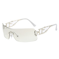 Lunettes de soleil sans monture de créateur pour femmes et hommes, lunettes de soleil de luxe en corne de buffle