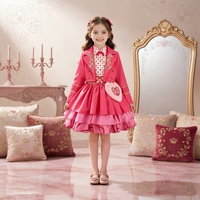 Großhandel Kinder-Cosplay-Kleidung Mädchen Rosa Prinzessin Halloween-Kostüm Kinder Rollenspiel Festliches Kleid Party-Outfit-Set