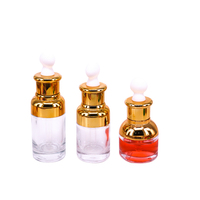 Flacon en verre pour crème pour les yeux ou huile essentielle personnalisé de 10 ml à 50 ml avec bouchon en plastique et distributeur cosmétique compte-gouttes, tailles polyvalentes