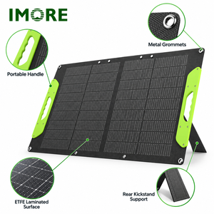 Panel Solar Monocristalino Plegable de 100W, ETFE IP67, Ligero, Plegable en 2, para Camping, Senderismo, Viajes y Estaciones de Energía Portátiles - Product Image 2