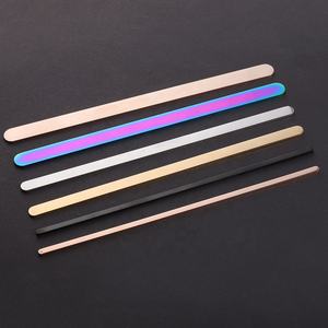 Commercio all'ingrosso per le donne Flessione piatto in acciaio inox pianura del polsino del braccialetto 1/4 pollici di larghezza incisione del metallo del braccialetto spazi vuoti braccialetto - Product Image 5