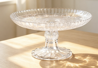 Plateau de rangement transparent créatif en verre, plateau à beurre domestique, boîte à beurre, plateau anti-poussière