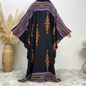 6427# Traditional Colorful Pattern <b>Print</b> Big Batwing Sleeves Women Ramadan Prayer Muslim <b>Islamic</b> Abaya Dress Eid - Product Image 4