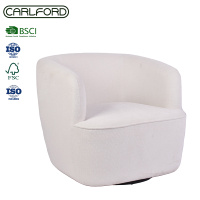 Fauteuil pivotant CARLFORD 360°, fauteuil d'appoint moderne et confortable en tissu, pour la maison ou l'hôtel, pour le salon ou la chambre.