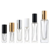 Flacon de parfum vide carré rechargeable en gros, flacon pulvérisateur de parfum de voyage portable en verre avec atomiseur