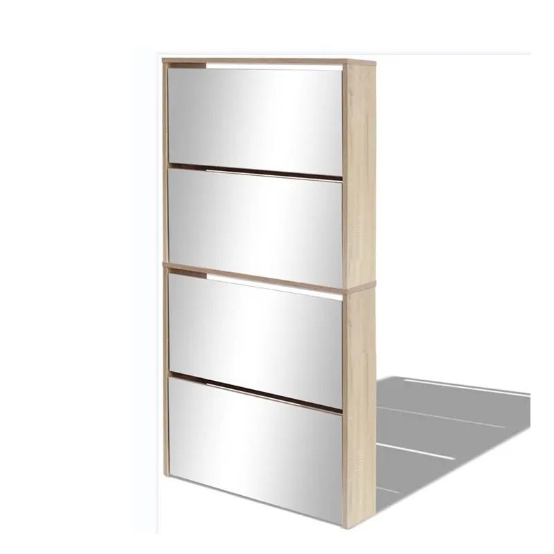 Essent Home Modern Houten Met Spiegelspaarruimte Slanke Schoenenkast