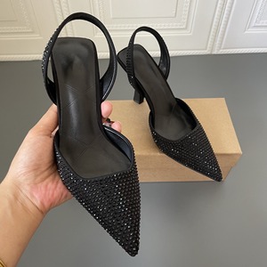 Sandales à talons sexy pour femmes, confortables, classiques, à bout pointu, mules de luxe pour femmes, chaussures décontractées d'été - Product Image 3