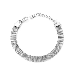 European American Stainless Steel Mesh <b>Bracelet</b> For Women Wide <b>Metal</b> Jewelry Geometric Design BC808818SG - Product Image 4