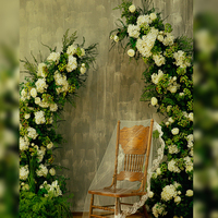 Ensemble floral d'arche en corne de taureau avec verdure artificielle pour vitrines de magasins, décorations de plantes artificielles, kits de décoration de jardin pour mariages