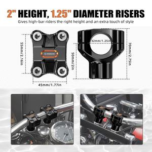 NICECNC Rehausseurs de guidon en aluminium 2 "pour barre 1.25" pour Harley Dyna <span class=keywords><strong>CVO</strong></span> Fat Bob FXDFSE FXDFSE2 Fat Bob FXDF Low Rider FXDL - Product Image 4
