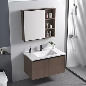 Mueble <span class=keywords><strong>de</strong></span> <span class=keywords><strong>Baño</strong></span> Flotante <span class=keywords><strong>de</strong></span> Aluminio con Espejo y Lavabo, Estilo Contemporáneo, Pequeño, <span class=keywords><strong>para</strong></span> <span class=keywords><strong>Baño</strong></span>, Hotel o Apartamento - Product Image 3