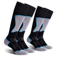 Chaussettes de ski colorées pour adultes, chaussettes de sport de plein air, chaussettes de randonnée épaisses et chaudes, chaussettes longues en laine mérinos pour hommes