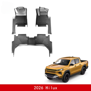 Tapis de sol de voiture 5D en caoutchouc TPE écologique, imperméable et antidérapant, sur mesure en gros, 3 pièces pour Toyota Hilux 2026 - Product Image 2