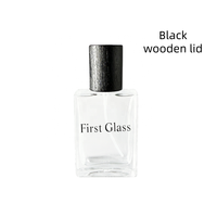 Flacon de parfum vide en verre rechargeable de luxe de 30 ml et 50 ml avec bouchon en bois rectangulaire et capuchon à vis en bois
