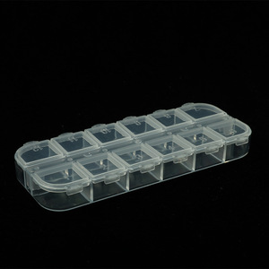 <b>12</b> Compartment Transparent Plastic Storage Box With Lids For Jewelry Pill Medicine Daily Necessities Organization - Product Image 1