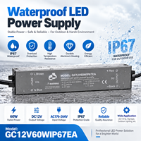 Alimentation LED étanche IP67 pour extérieur, 12V 60W DC, Driver Slim AC176-264V pour Bande LED, Signalétique et Éclairage Extérieur