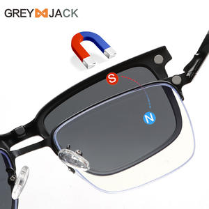 Lunettes de soleil magnétiques pour hommes Grey Jack, monture en acier inoxydable, verres TAC, anti-UV, polarisées, pour usage extérieur - Product Image 2