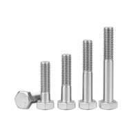Baut Hexagonal Baja Tahan Karat 316 DIN931 Setengah Ulir A4-70 Kelas Kelautan Tangkai Polos M6-M30 M20 untuk Sambungan Struktural Air Asin