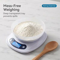 Balance alimentaire professionnelle de 5 kg avec mesure de liquides en g/lb/oz/ml/fi oz, unités de mesure précises en g/lb/oz, balance de cuisine numérique pour la maison