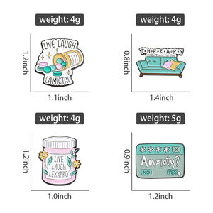 Happy Love Pill Emaille-Anstecknadeln Medizinische Kollektion Spritzen-Brosche Reversnadel Schmuck Geschenk für Freunde - Product Image 6