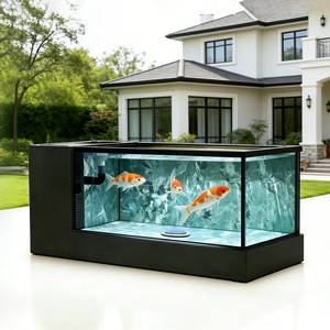 <span class=keywords><strong>Aquarium</strong></span> sur pied ultra-clair <span class=keywords><strong>en</strong></span> verre, grand et moyen, à cinq lignes, ultra-blanc, léger, pour l'observation des Koi et des Arowana - Product Image 1