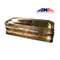 Ataúdes y Féretros de Lujo ANA Personalizados con Interior de Terciopelo y Acabado Dorado en Bronce Sólido