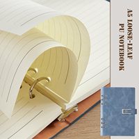 Cuaderno A5 de Hojas Sueltas, Recargable, con 6 Anillas, Cierre Magnético, Cubierta de Cuero PU, para Oficina, Escuela, Negocios