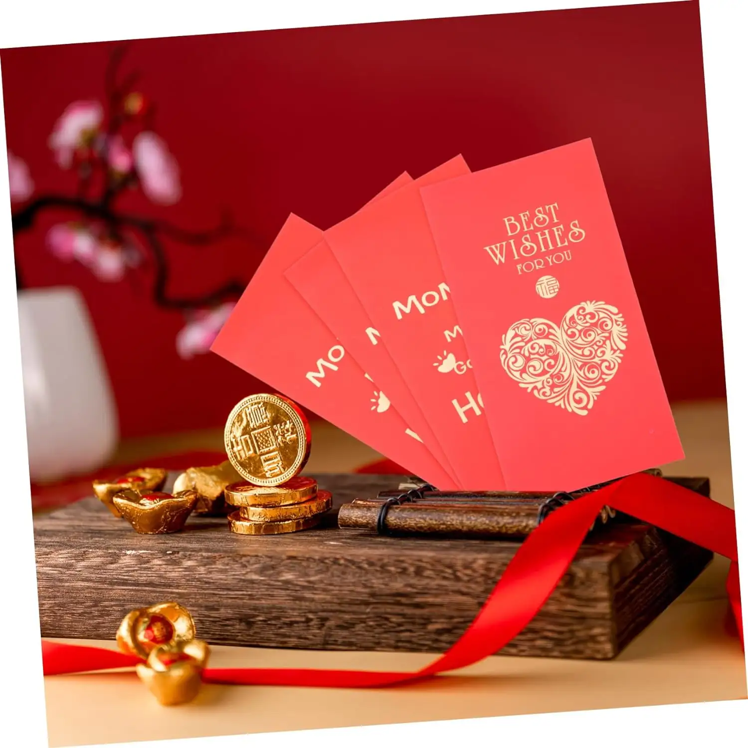 पैसे की शादी के लिए लाल लिफाफों के लिए लाल लिफाफों के लिए तैयार किया गया है शुभ समाचार पत्र