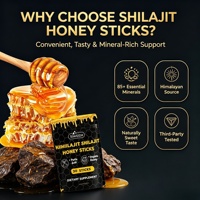Bâtonnets Miel Shilajit Himalaya Résine Shilajit Miel Biologique Acide Fulvique Safran Énergie Immunité Complément 30 Bâtonnets