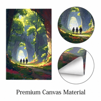 Impression Giclée sur Toile Polyester 60x90cm Silhouette de Sentier en Forêt Verte Impression HD Anime Art Mural Non Tendu pour Décoration d'Hôtel