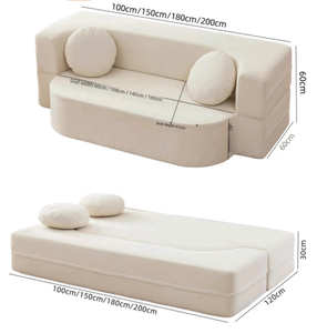 Divano <span class=keywords><strong>Letto</strong></span> Modulare Comprimibile Sottovuoto per Soggiorno, Appartamento, Hotel - Pieghevole, Salvaspazio, Sfoderabile e Lavabile - Product Image 6