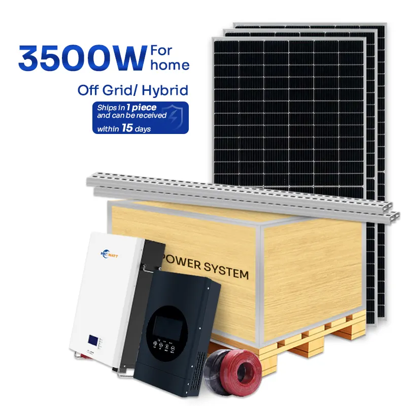 완전한 하이브리드 태양 에너지 저장 시스템 1000W 3Kw 5Kw 오프 그리드 태양 전지 패널 전원 시스템 가전 제품
