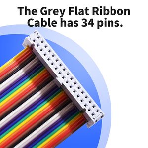 IDC 34 Pin PVC Flat Rainbow <b>Ribbon</b> Cable 30cm 2.54mm Pitch Female to Female for Laptop <b>Wiring</b> - Product Image 4